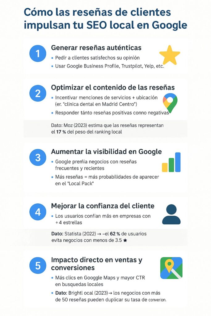 Cómo las reseñas impulsan tu seo local