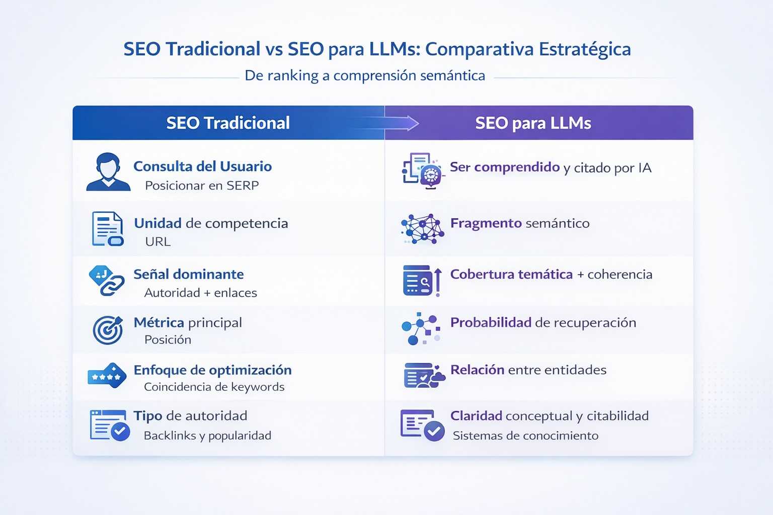 seo tradicional versus seo para LLMs